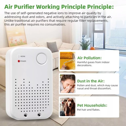 Air Purifier Plug In 2-Hole Plug Clarifion Air Ionizer Purifier Home