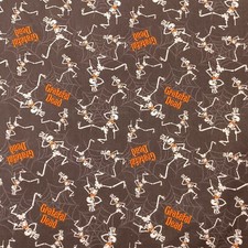 Grateful Dead Halloween Rose Skulls Bats Purple Cotton Quilting Fabric
