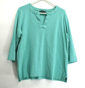 Jones-New-York-Women-039-s-2X-Plus-V-Neck-3-4-Sleeve-Cotton-Top-T-Shirt-Teal-Green
