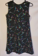 Vintage 90s Dress, Black with Colorful Floral, Dress.com brand , size 8