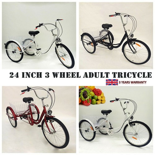Tricycle 24" pour adultes 6 vitesses Tricycle adulte 3 roues Pédale Tricycle DHL - Bild 7 von 31