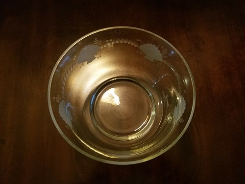 Toscany Hand Blown Hand Cut Nantucket Bowl Centerpiece Greycut Seashell 8 3/4"  - Picture 7 of 12