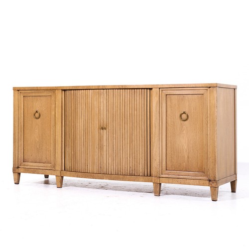 Widdicomb Style Mid Century Bleached Mahogany Tambour Door Credenza - Picture 3 of 10