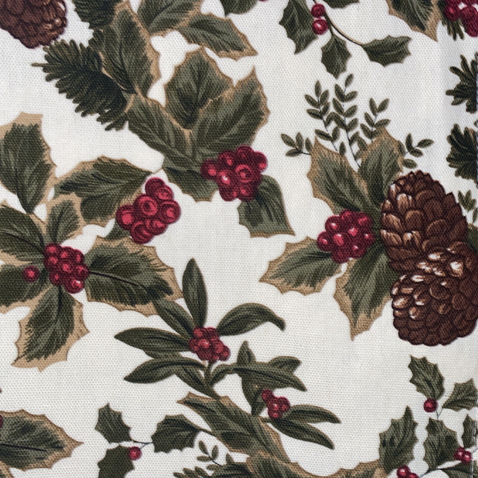 4 Ralph Lauren Placemats Birchmont Christmas Holly Pinecone Ivory New