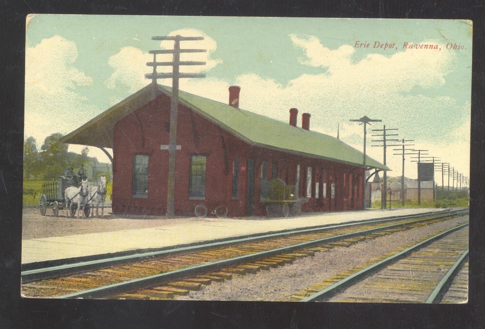 RAVENNA OHIO ERIE RAILROAD DEPOT TRAIN STATION VINTAGE OPSTCARD eBay