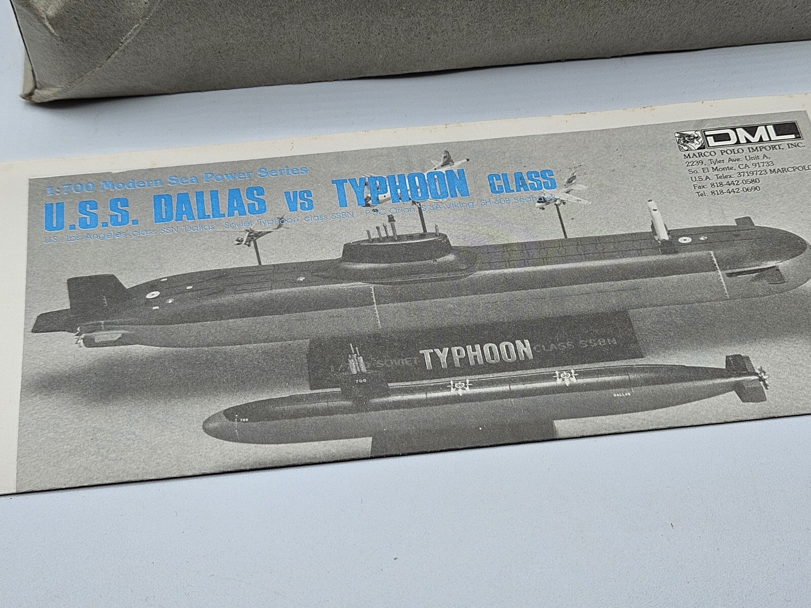 Dragon DML U.S.S. Dallas Vs. Typhoon Class Submarine Model Kit 1/700
