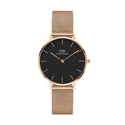 WUNDERSCHÖNE DANIEL WELLINGTON CLASSIC SHEFFIELD Petite Melrose ROSÉGOLD schwarze Uhr