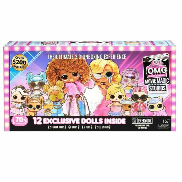 LOL Surprise OMG Movie Magic Studios with 70+ Surprises, 12 Dolls Including  2 Fashion Dolls, 4 Movie Stages, Green Screen & Accessories- Gift Toy for