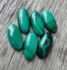  WHOLESALE NATURAL MALACHITE CABOCHON LONG OVAL SHAPE LOOSE GEMSTONE