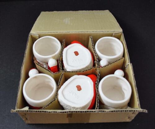 Vintage 6 Lefton Santa Keramik Becher Tasse Griff Japan Original Box 3 1/2" P6 - Bild 2 von 12