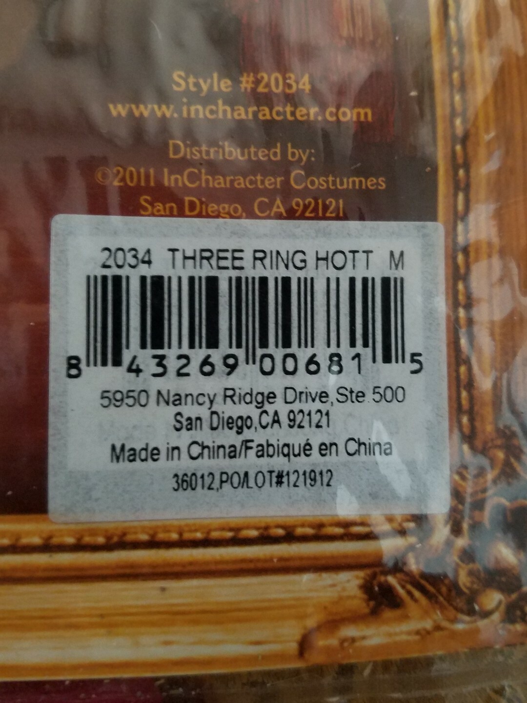 Adult Incharacter Three 3 Ring Hottie Circus Costume Size M