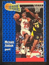 1991 Fleer League Leaders Basketball Card Michael Jordan #220 KB