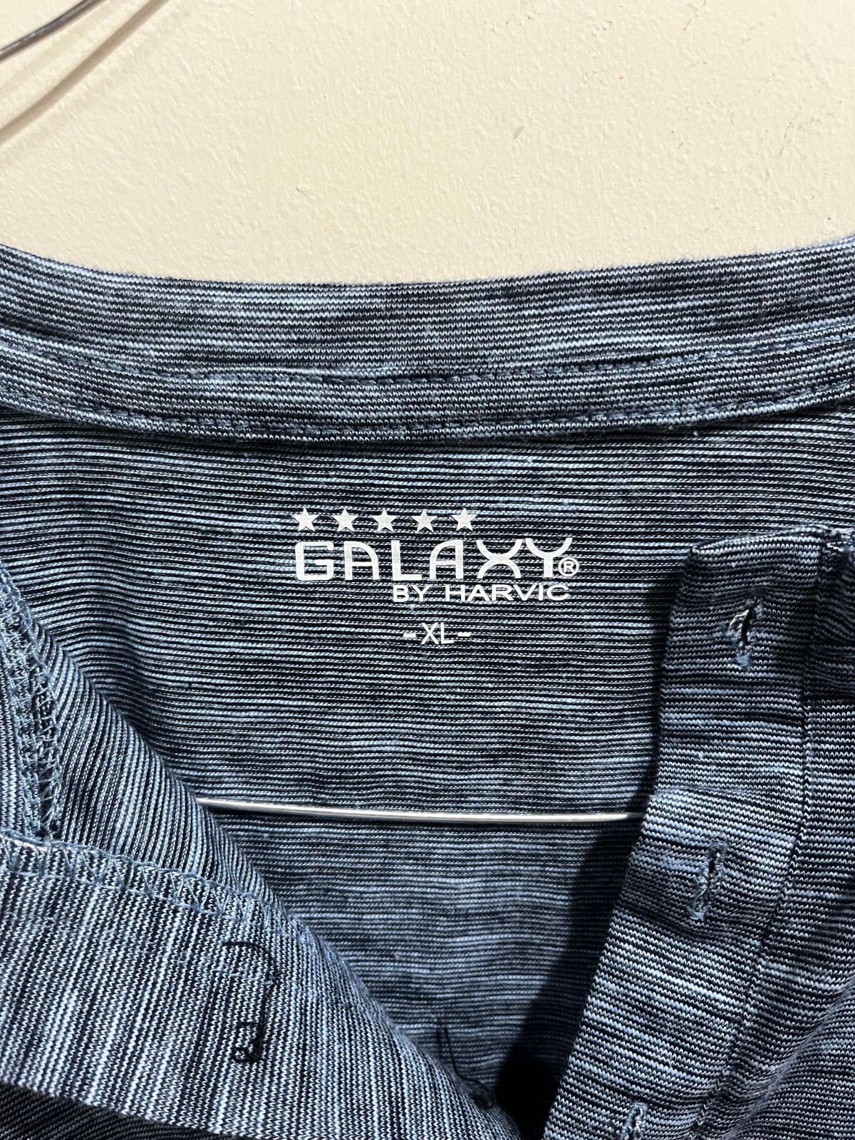 Galaxy By Harvic Shirt Mens XL Blue Short Sleeve Pocket Crew Neck New With Tags