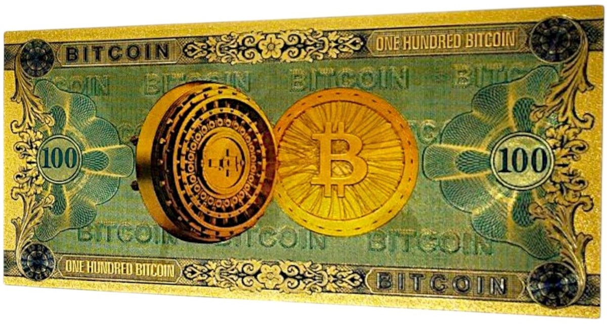 BTC Souvenir Notes 10pcs Gold Foil Bitcoin Banknote Souvenirs - BTC ...