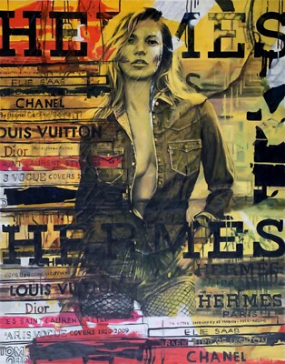 7 Jahre Ebay Hommage Kate Moss 70x100 cm Leinwandbilder/PopArt/Kult/Model