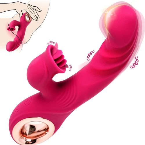 G-Spot-Vibrator-Dildo-Clit-Licking-Suck Tongue Oral-Massager Sex Toys for-Women - Bild 2 von 18
