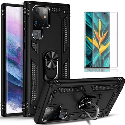 For Samsung Galaxy S24 S23 Ultra S22 S21 S20 Plus Fe 5G Phone Case Cover + Glass