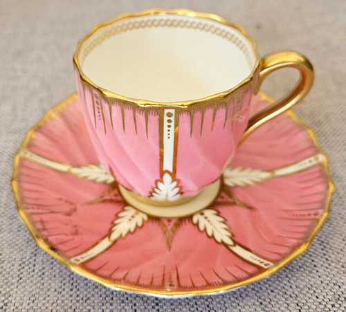 Copelands Spode England Antique 1800s Art Deco Demitasse Teacup and Saucer Set - Picture 2 of 8