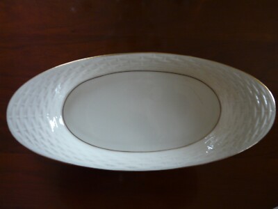 LENOX USA ovale Porzellan Schale Platte 24 K handvergoldet ca. 34x16 cm Vintage
