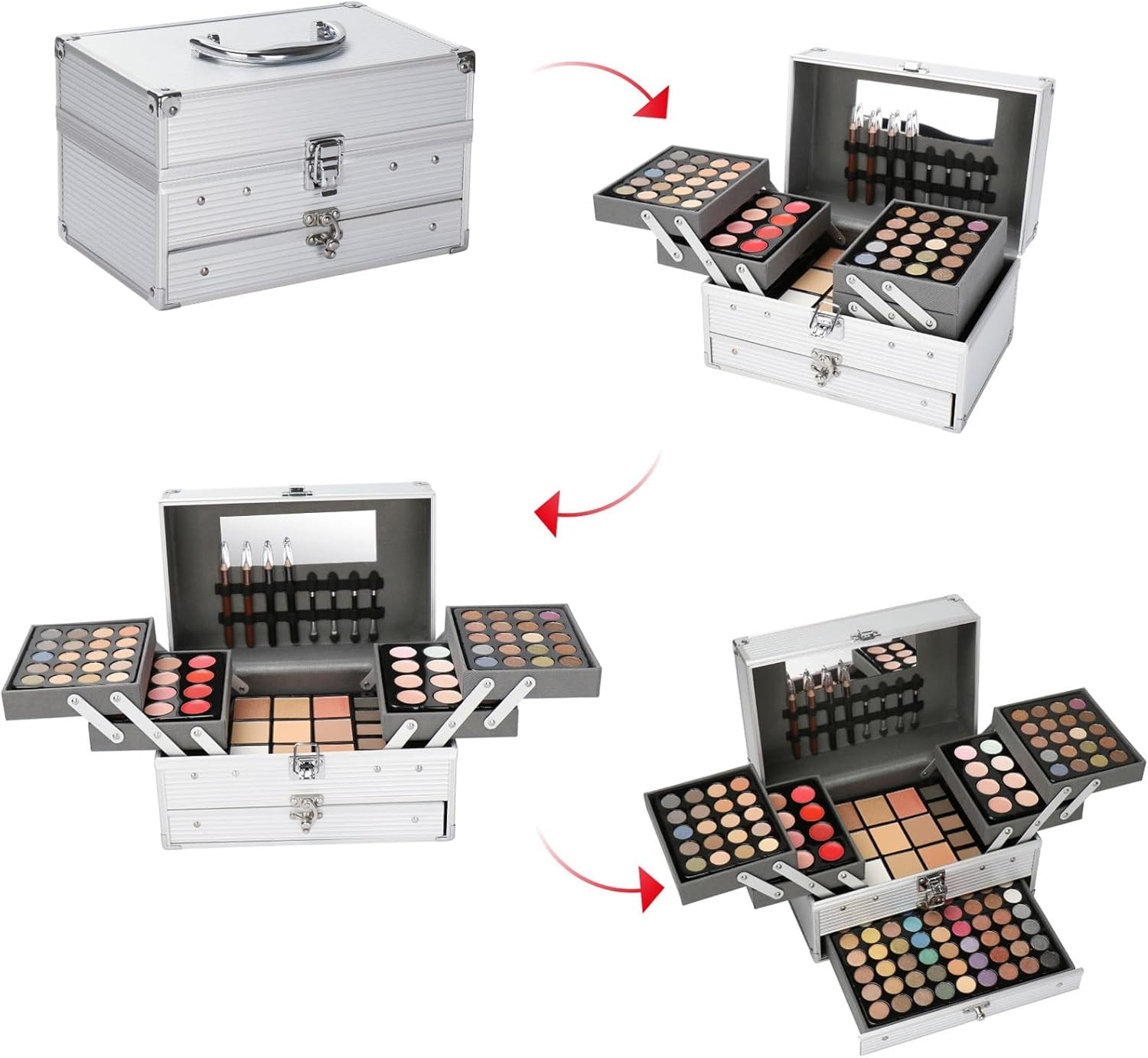 132 Colori Ombretto Palette Di Trucco Cosmetico Set Con Polvere Sopracciglia, Om