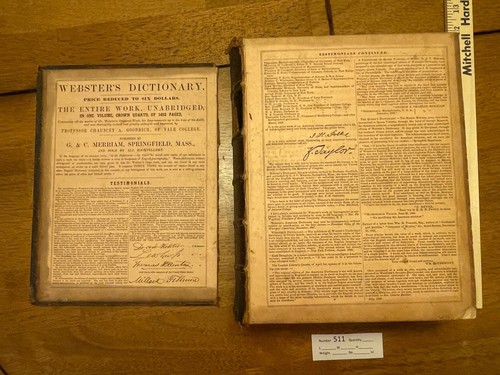 1853 Webster's Dictionary Unabridged printed by Tiffany and Co. for Merriam #511 - Picture 2 of 17