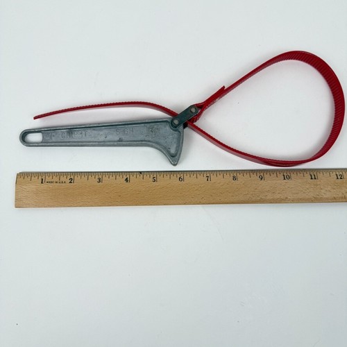 Vintage GRIP-IT S-6H Aluminum 6 inch Handle Adjustable Strap Wrench Made in USA