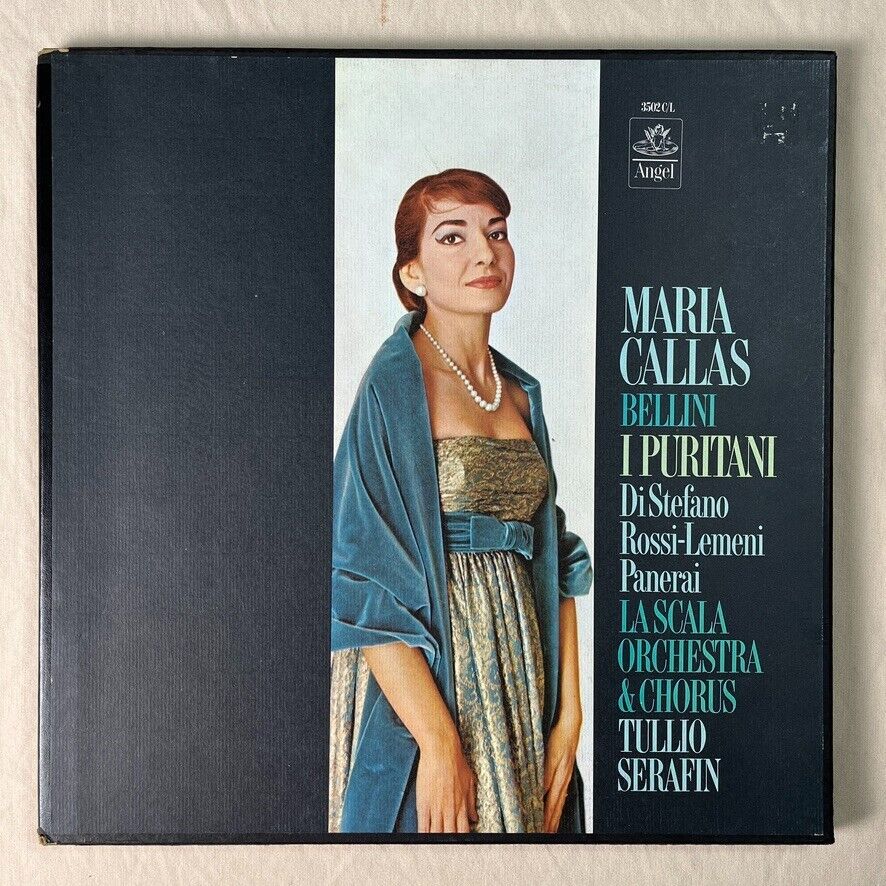 MARIA CALLAS Bellini: I Puritani 1965 Vinyl Box Set Angel 3502 C/L - VG+