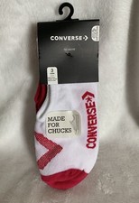 New Girls Kids Converse No Show Made For Chucks 3 Pack Socks 5Y-7Y  4