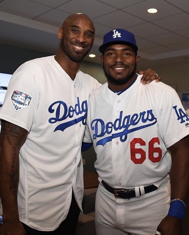 YASIEL PUIG & KOBE BRYANT 8X10 PHOTO LOS ANGELES DODGERS LA