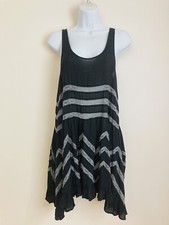 Intimately Free People Voile Lace Trapeze Slip Discontinued Black Dark Grey XS