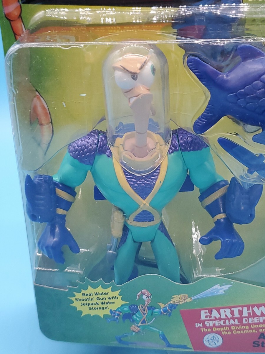 Earthworm Jim Figure 1994 Playmates Deep Sea Mission Suit Sealed