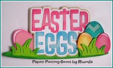 EASTER EGGS boy girl title scrapbook premade paper piecing by Rhonda