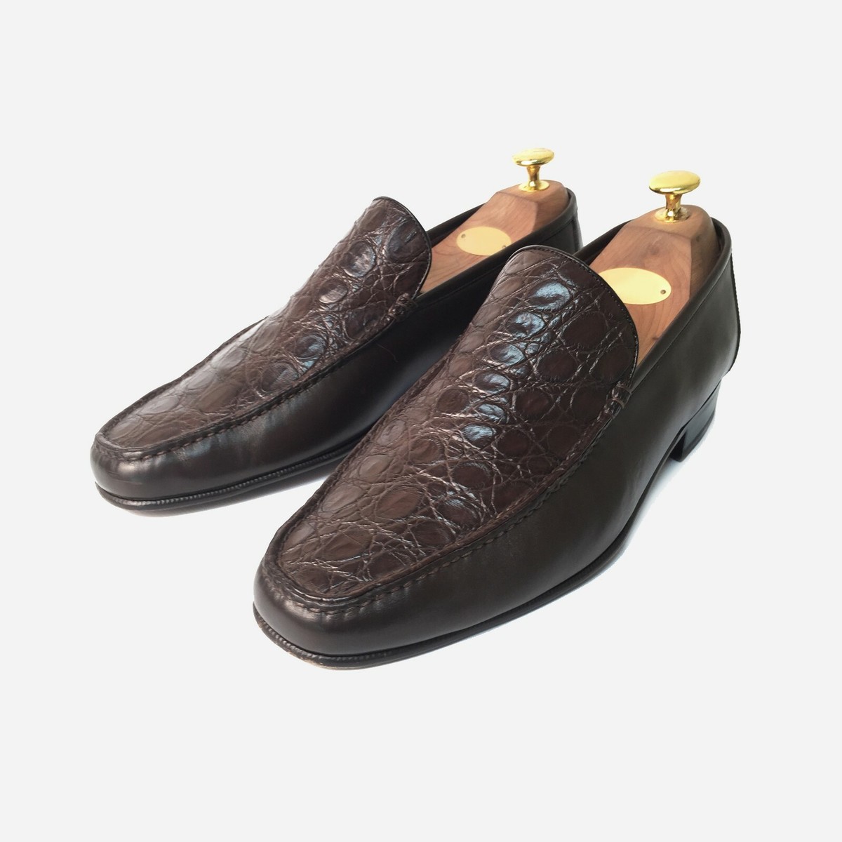 Brioni Euro size 10 USA 11 Black alligator loafers Brioni exotic, crocodile skin brown penny loafers Eu 43.5 UK  main image 2