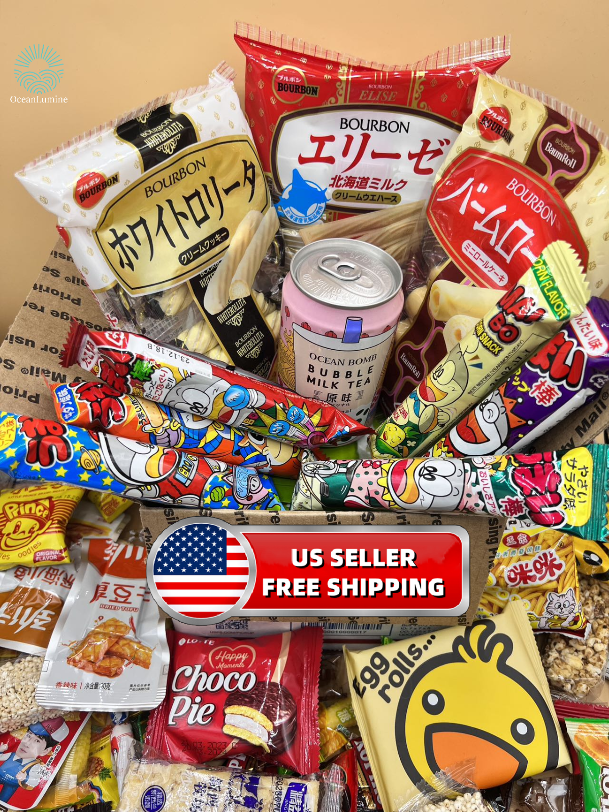 155 Piece Asian Snack Box Japanese Korean Chinese, Asian Treats-V1-More Candy