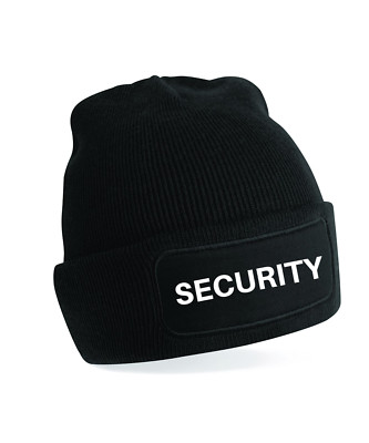 Security Beanie bestickte Beanie Mütze - Schwarz Patch Beanie Hüpfburg Türsteher