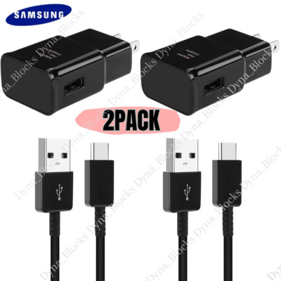 2 PACK Type USB-C Fast Wall Charger Adaptive For Samsung Galaxy S22 S21 S20 S10