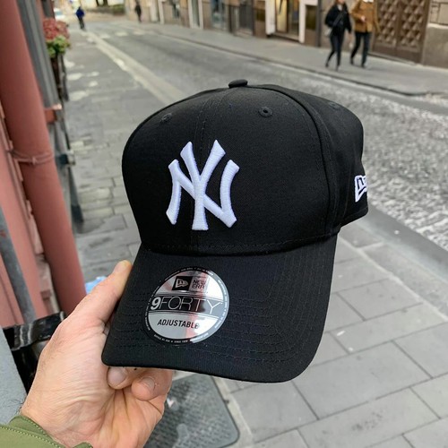CAPPELLO NEW ERA New York Yankees tg Regolabile Tela Black logo bianco |  eBay