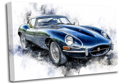 Jaguar E-Type Auto schönes Leinwandbild Wandbild