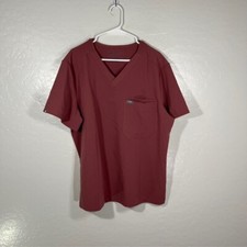 Figs Leon Scrub Top Mens XL V Neck Pink 3470 Medical Short Sleeve