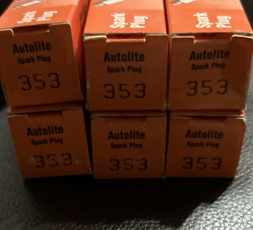 Lot Of 6 Vintage Autolite 353 Copper Core Spark Plugs - New - Old Stock