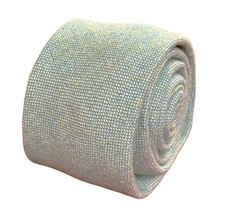 mint pistachio blue flecks mens wool tie bow handkerchief by Frederick Thomas