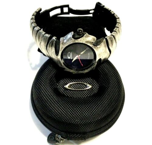 OAKLEY BLADE WATCH Black Dial Customized Battle Worn Stainless Band & Case Swiss