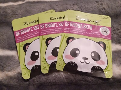 the CRÈME shop BE BRIGHT,SKIN! ANIMATED KAWAII PANDA FACE MASKS  VEGAN  SQUALANE