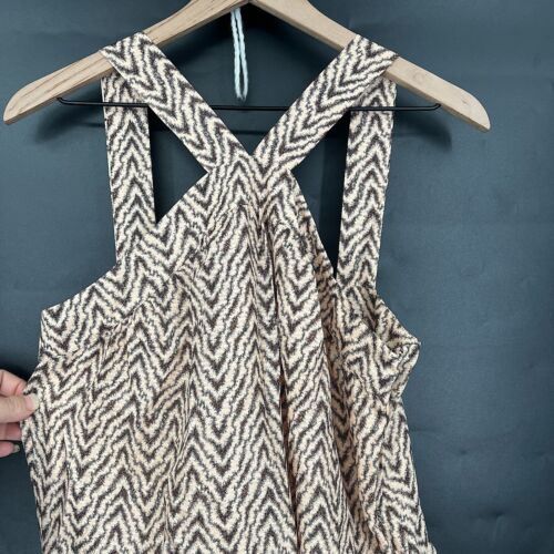 NEW Joie Rosabel halter neck tiered maxi dress chevron silk blend melon peach L - Picture 3 of 14