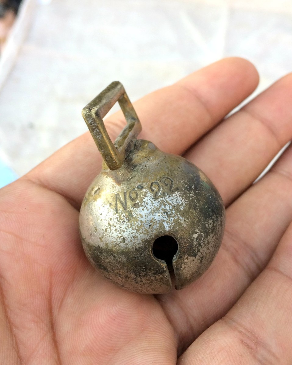 Vintage Primitive Victorian No 22 Unique Brass Bell Victorian