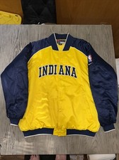 Vintage Indiana Pacers College Jacket 4XL Nike Team XXXXL Yellow Blue NBA Rare