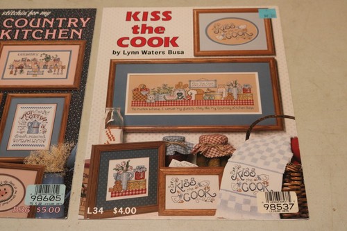 CROSS STITCH CHARTS GRAPH-IT ARTS LYNN WATERS BUSA COUNTRY KITCHEN KISS COOK - Picture 4 of 11