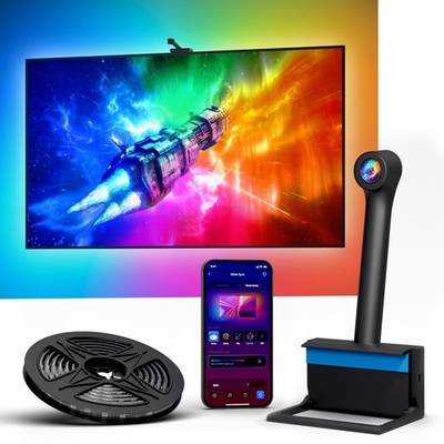 Ailofy Smart TV LED Backlight with Camera 16.4FT for 75-85 inch TVs, Black
