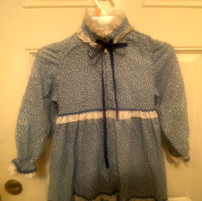 Loungees Vintage Blue House Dress w/rickrack lace Women Size 6