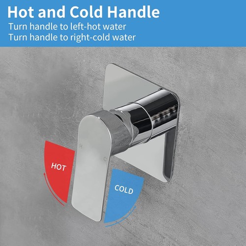 Single Handle Tub and Shower Valve Mixer - Elegant Chrome Bathroom Fixture - Picture 6 of 11